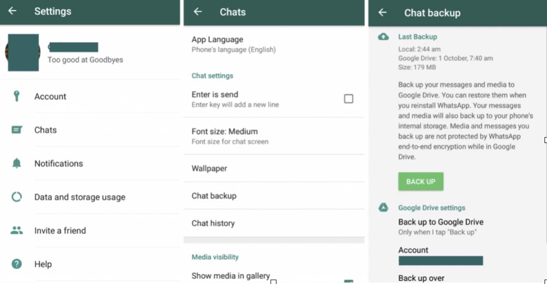 Configuración y creación de copias de seguridad en WhatsApp